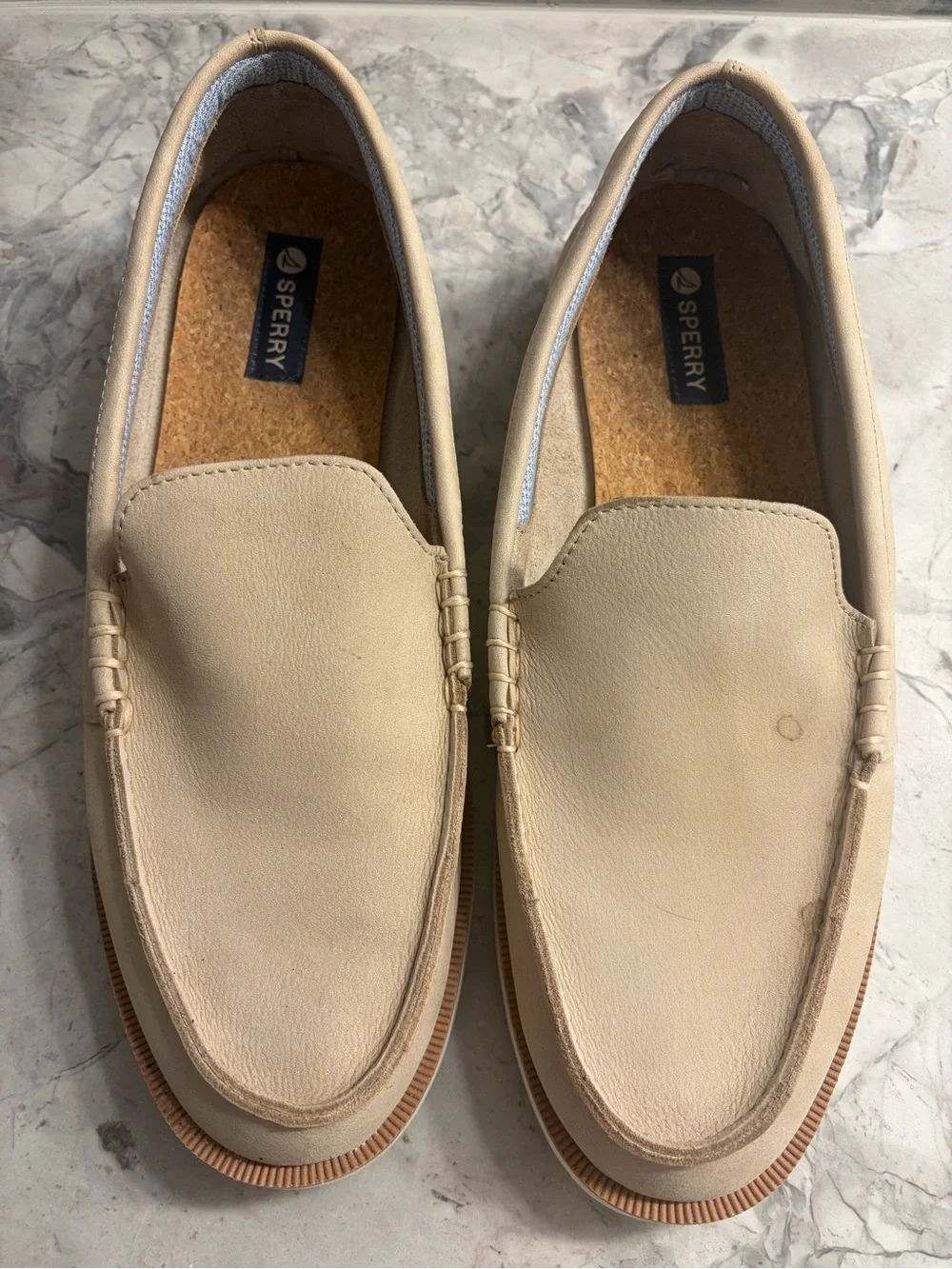 Sperry Men’s Light Beige Boat Shoes Size 13